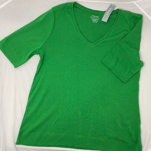 Chico's Green Vee Neck Tee